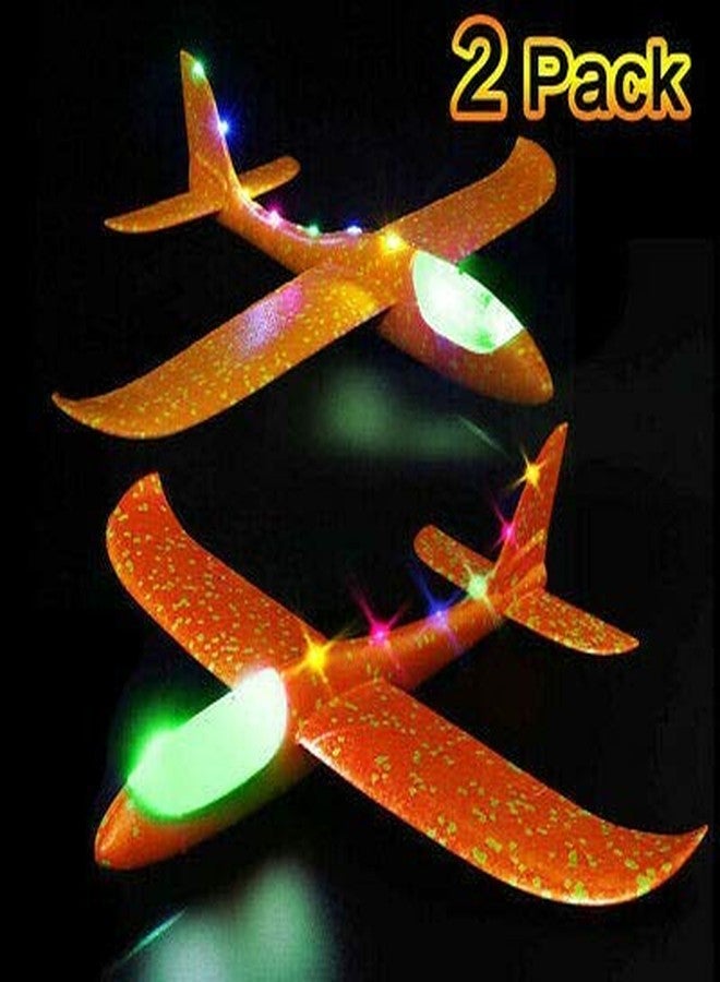iChoice™ Foam Plane with LED Light, Set of 2 Glider Plane Large Throwing Foam Plane, Dual Flight Mode, Aeroplane Gliders for 3 to 8 Year Children's, Foam Plane Glider (Assorted) - Image 4